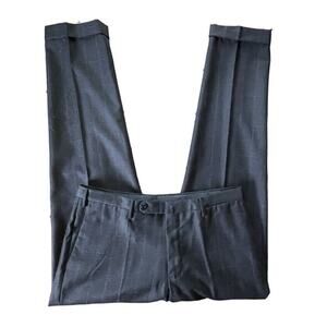 Incotex Slowear Modern S100's Dress Pants Windowpane Dark Gray 34x32 Men MINT